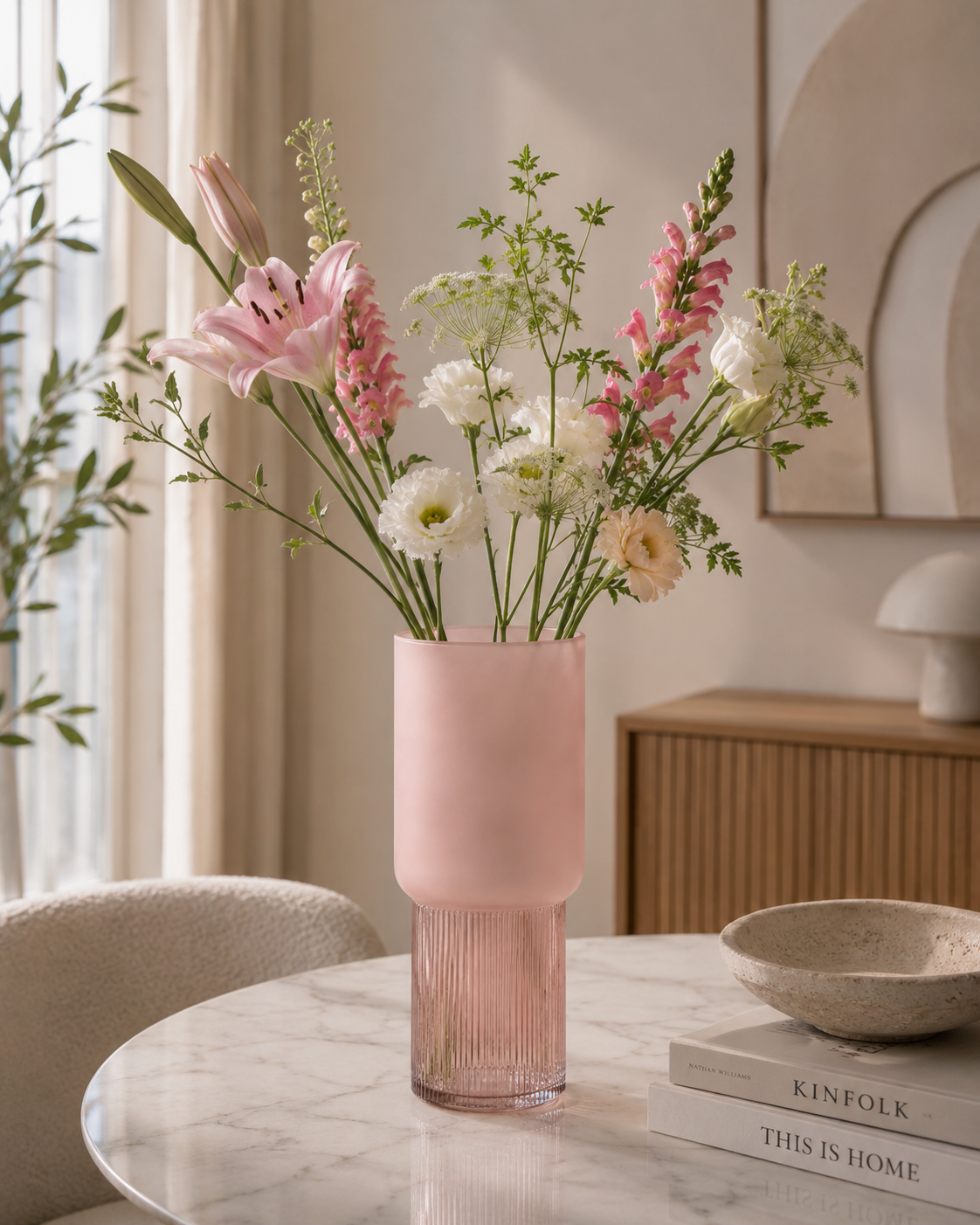Frosted Glass Statement Vase