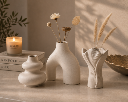 Organic Ceramic Vase Set