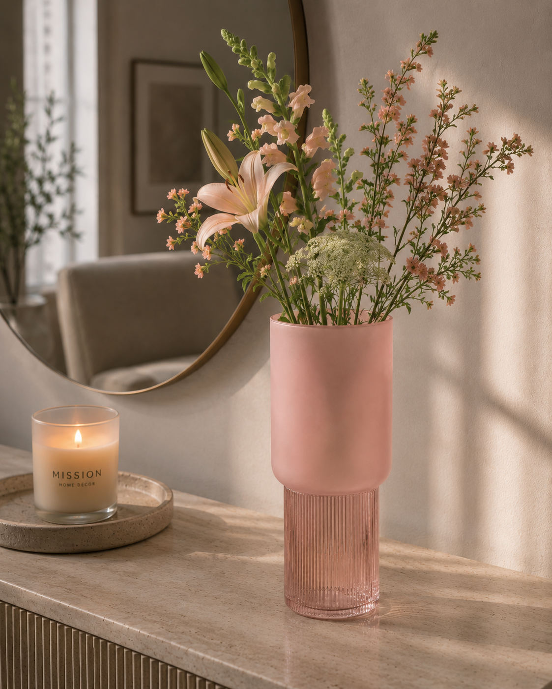 Frosted Glass Statement Vase