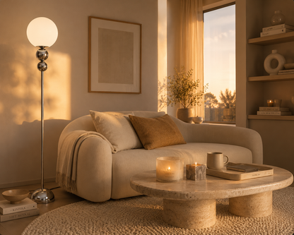 Chrome Globe Floor Lamp