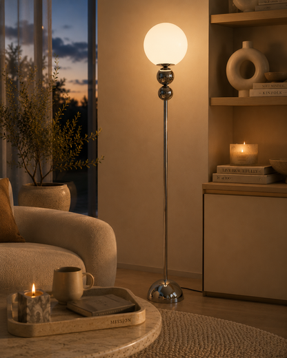 Chrome Globe Floor Lamp